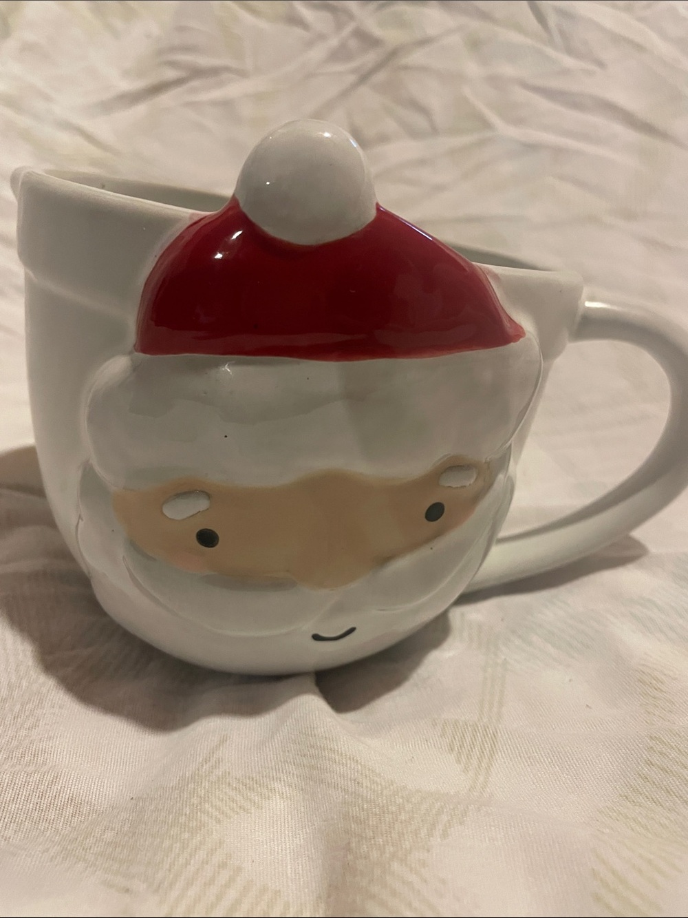 Mud Pie White Ceramic Santa Face measuring cup